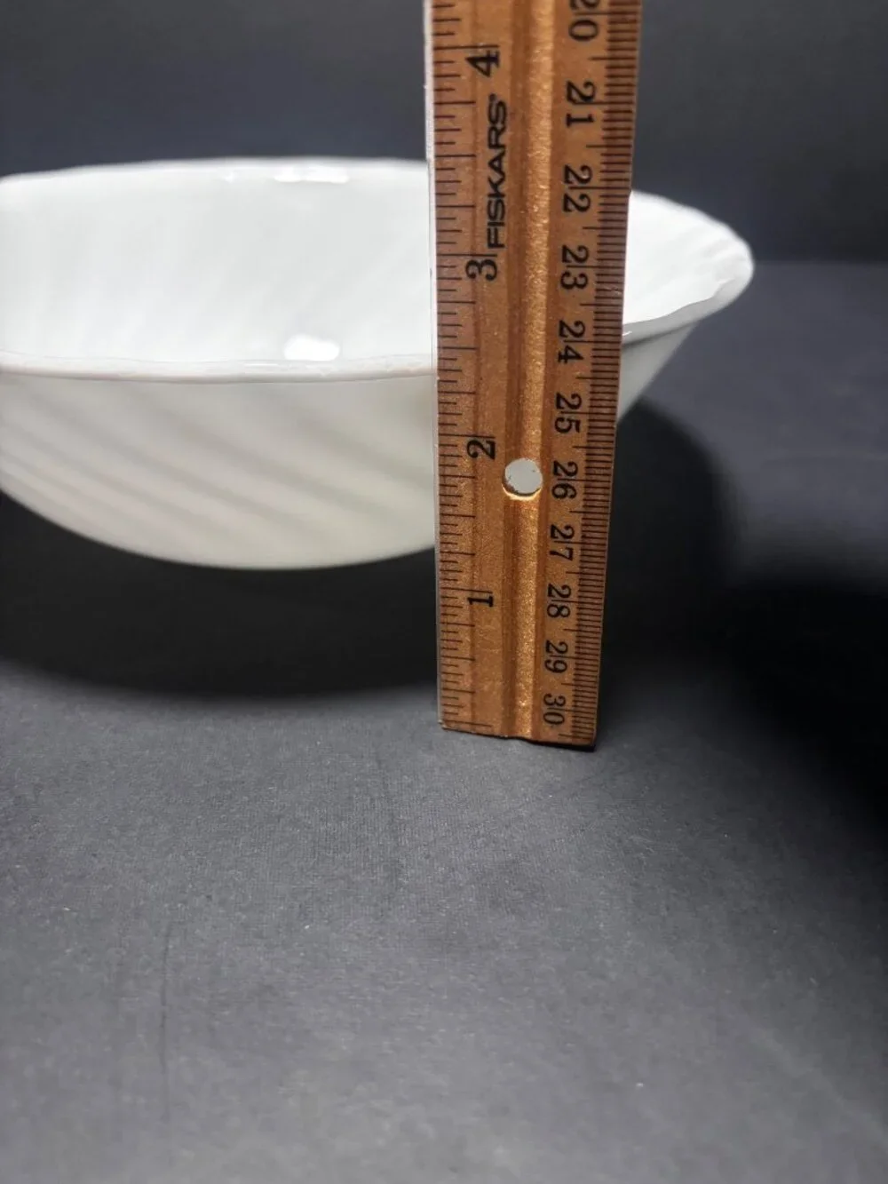 Corelle By Corning White Enchantments  Swirl Serving Bowl USA Made Vintage 90s